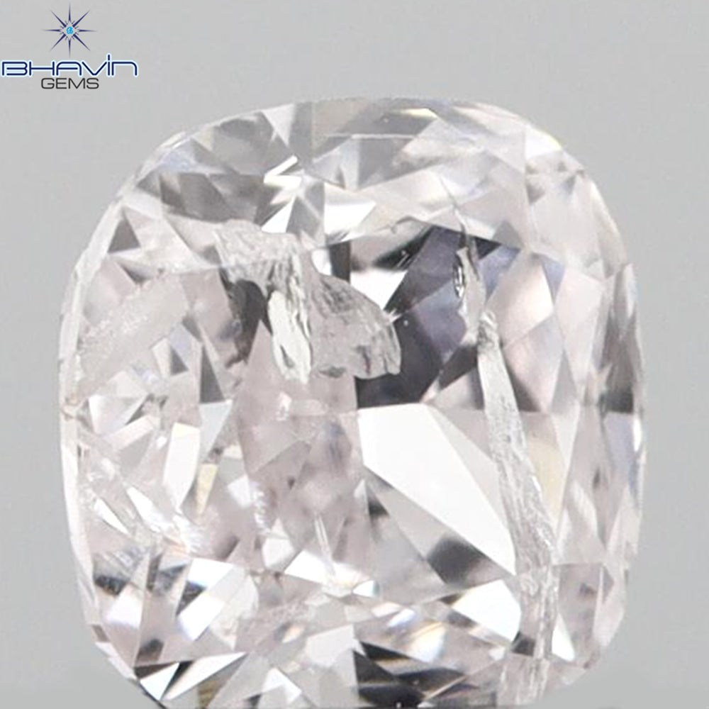 0.25 CT Cushion Shape Natural Diamond Pink Color I2 Clarity (3.70 MM)