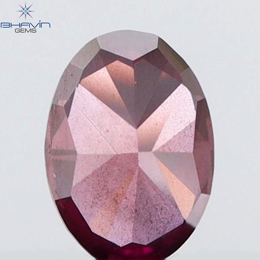 0.18 CT Oval Shape Natural Diamond Enhanced Pink Color SI1 Clarity (4.26 MM)