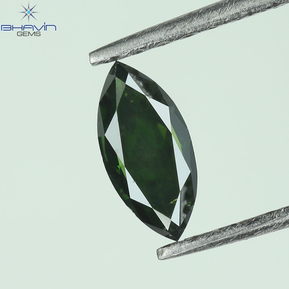 0.34 CT Enhanced Marquise Diamond Green Diamond Natural Loose diamond SI1 Clarity (6.36 MM)
