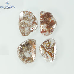 1.72 CT/4 Pcs Slice Shape Natural Loose Diamond Brown Color I3 Clarity (9.28 MM)