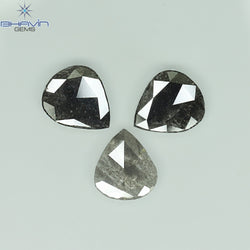 1.75 CT/5 ピース スライス形状 天然ダイヤモンド ソルト アンド ペッパー カラー I3 クラリティ (10.45 MM)