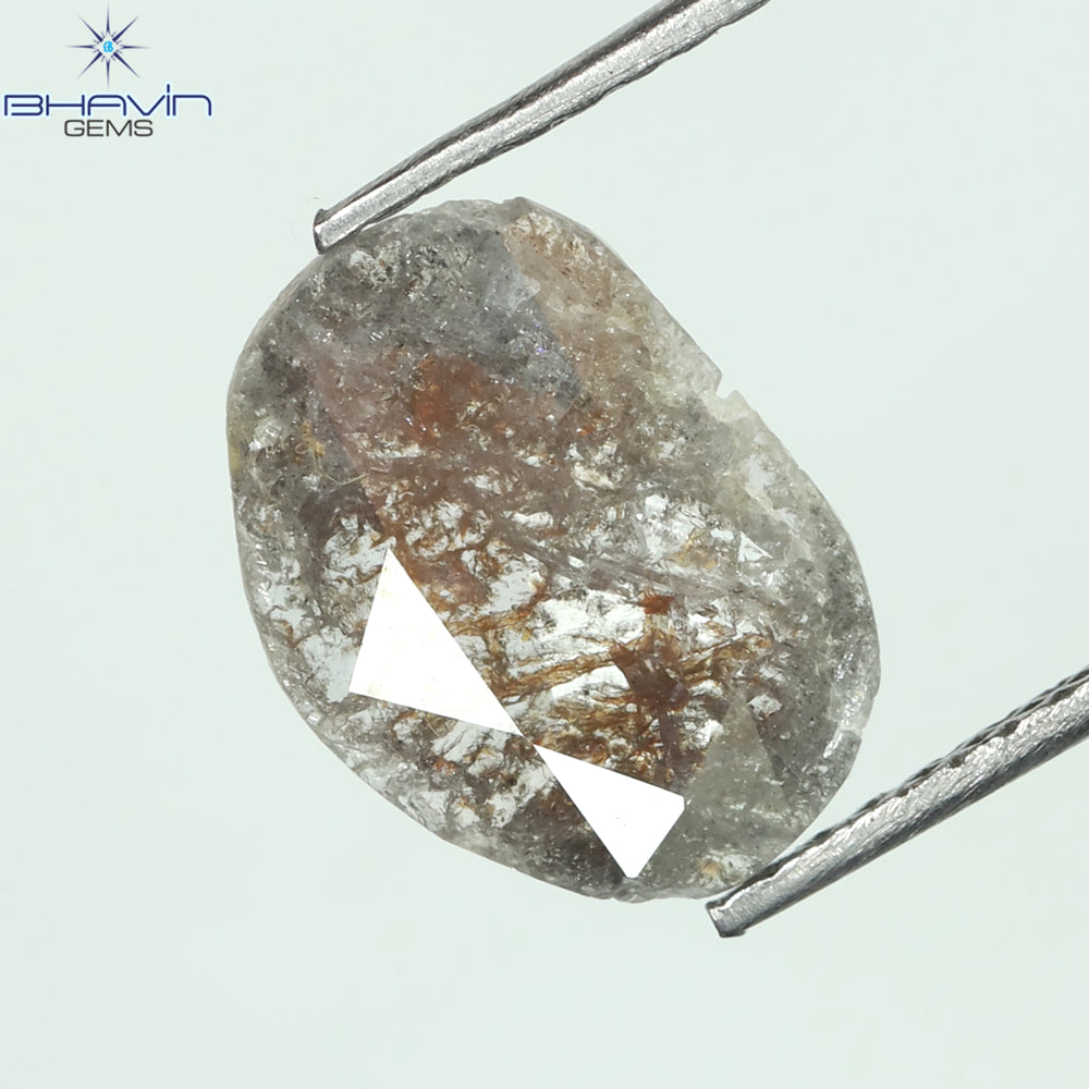 0.78 CT Slice Shape Natural Diamond Salt And Pepper Color I3 Clarity (10.86 MM)