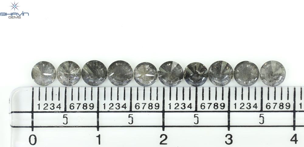 2.34 CT/10 Pcs Round Shape Natural Loose Diamond Salt And pepper Color I3 Clarity (4.00 MM)