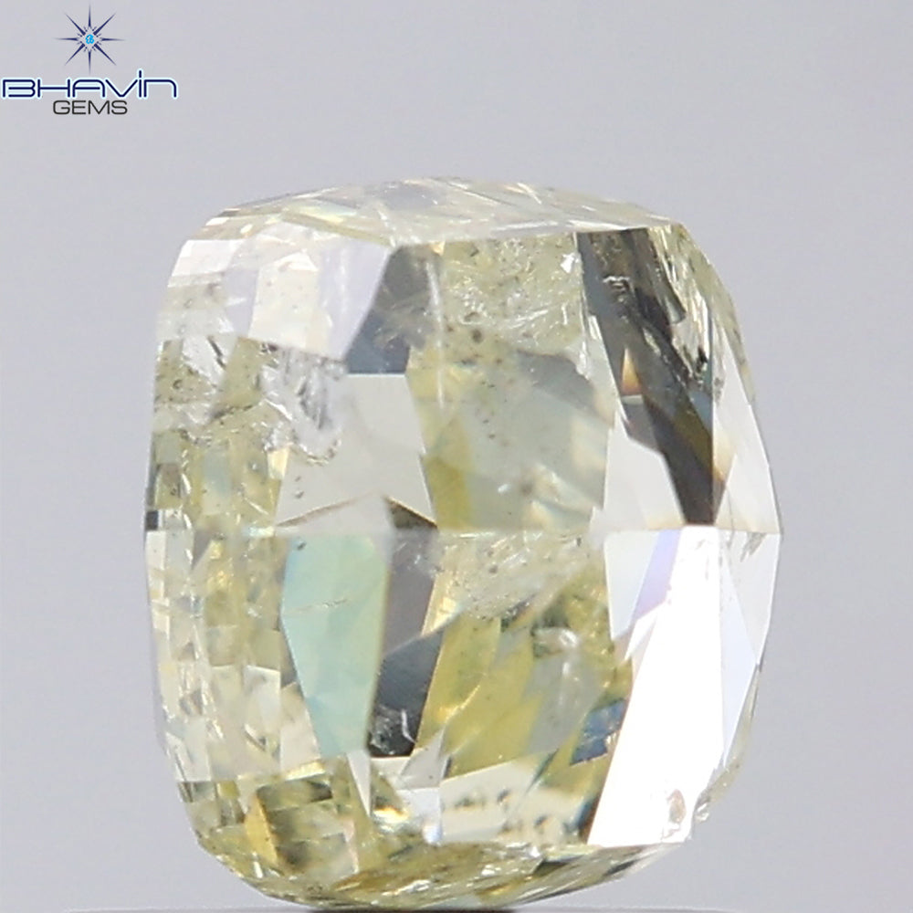 1.81 CT Cushion Shape Natural Diamond Yellow Color I2 Clarity (6.30 MM)