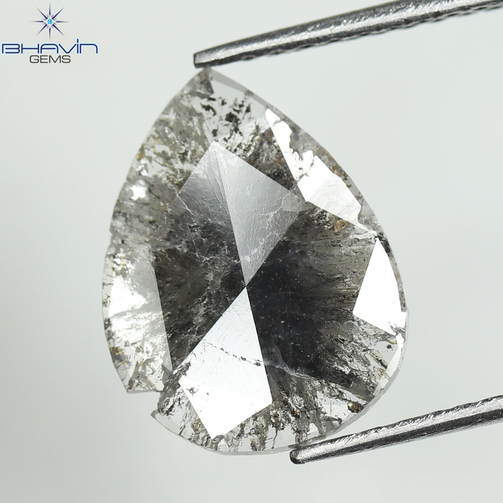 1.23 CT Slice Shape Natural Diamond Salt And Pepper Color I3 Clarity (11.88 MM)