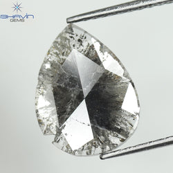 1.23 CT Slice Shape Natural Diamond Salt And Pepper Color I3 Clarity (11.88 MM)
