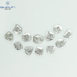 2.15 CT/12 Pcs Slice Shape Natural Diamond Salt And Pepper Color I3 Clarity (6.10 MM)