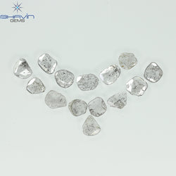 1.96 CT/14 Pcs Slice Shape Natural Diamond Salt And Pepper Color I3 Clarity (5.92 MM)