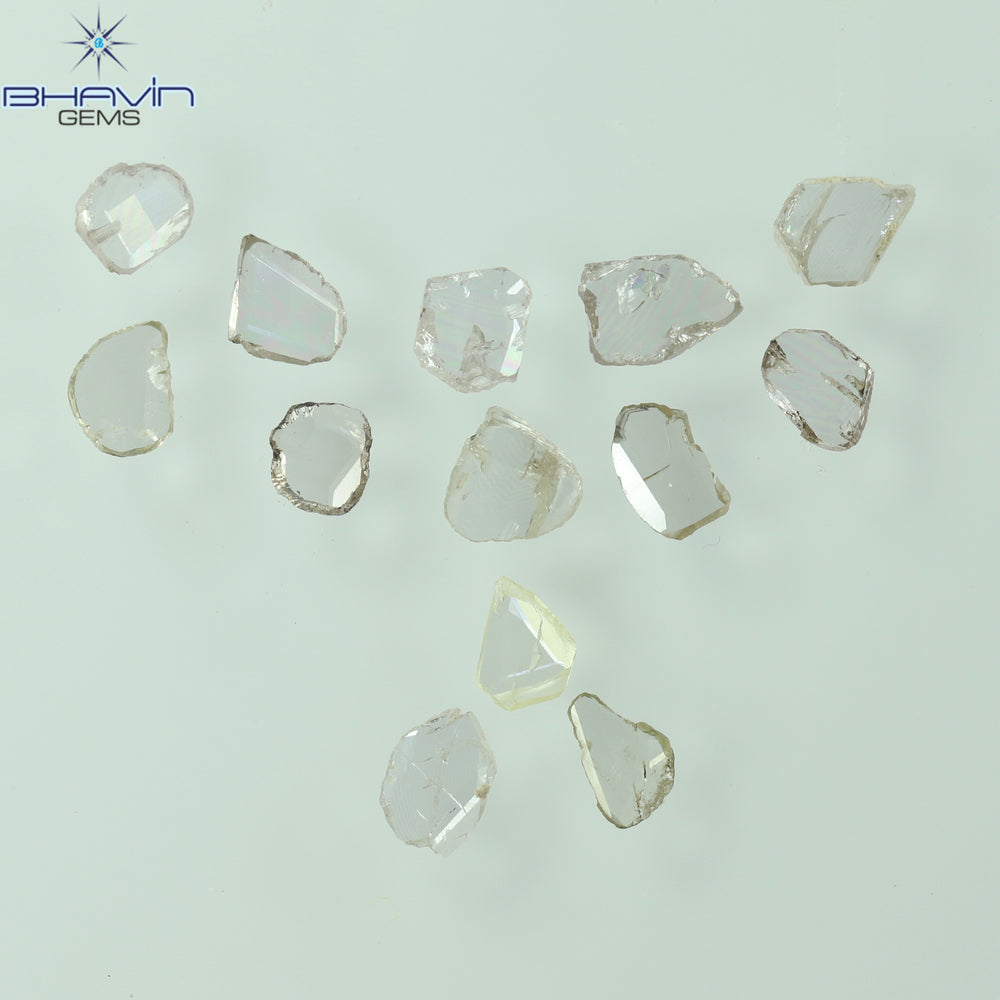0.97 CT/7 ピース ローズカット ポルキ シェイプ ナチュラル ダイヤモンド ファンシー カラー I1 クラリティ (6.01 MM)