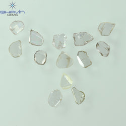 0.97 CT/7 ピース ローズカット ポルキ シェイプ ナチュラル ダイヤモンド ファンシー カラー I1 クラリティ (6.01 MM)