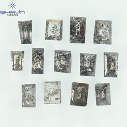 0.83 CT/13 Pcs Square Baguette Shape Natural Diamond Salt And Pepper Color I3 Clarity (3.10 MM)
