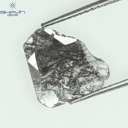 0.95 CT Slice Shape Natural Diamond Salt And Pepper Color I3 Clarity (11.94 MM)