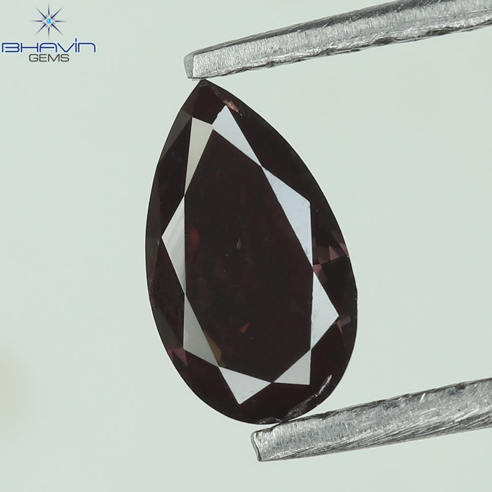 0.27 CT Enhanced Pear Shape Natural Loose Diamond  Brown(Pink) Color VS2 Clarity (5.58 MM)