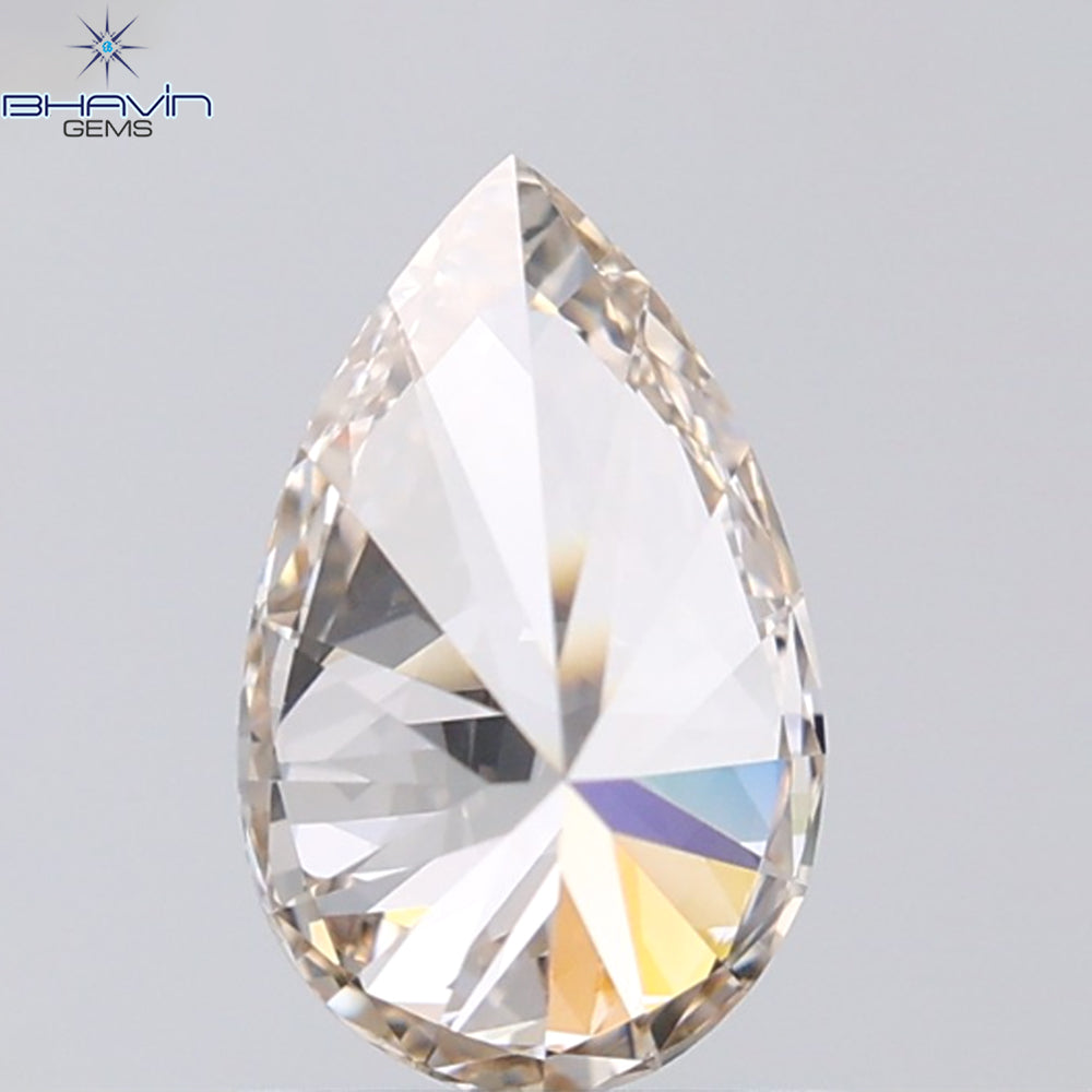 1.07 CT Pear Shape Natural Diamond Brown Color VVS1 Clarity (8.74 MM)