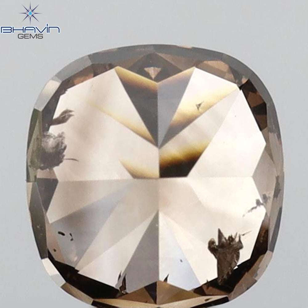 1.44 CT Cushion Shape Natural Diamond Brown Pink Color SI2 Clarity (6.33 MM)