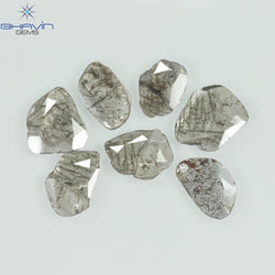 2.51 CT Slice Shape Natural Diamond Salt And Pepper Color I3 Clarity (8.37 MM)