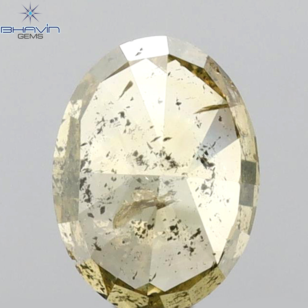 1.02 CT Oval Shape Natural Diamond Brown Yellow Color I3 Clarity (6.62 MM)