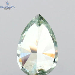 0.42 CT Pear Shape Natural Diamond Green Color SI1 Clarity (5.80 MM)