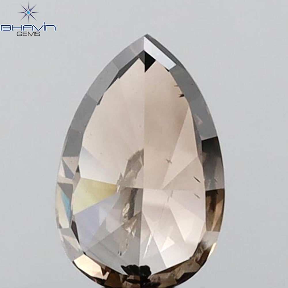 1.09 CT Pear Shape Natural Diamond Brown Color I2 Clarity (7.94 MM)