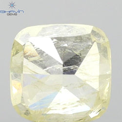 0.87 CT Cushion Shape Natural Diamond Yellow Color I3 Clarity (5.32 MM)
