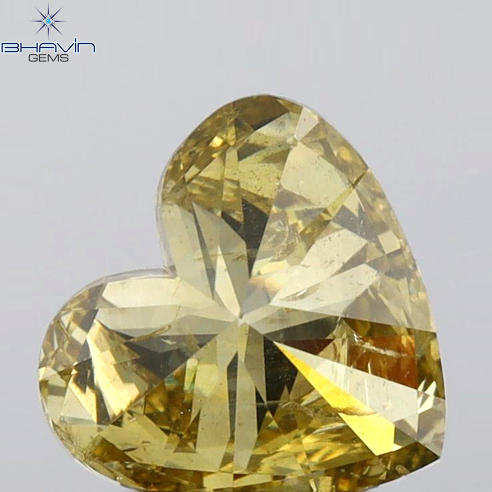 GIA Certified 2.01 CT Heart Diamond Brownish Yellow Color Natural Loose Diamond (8.29 MM)