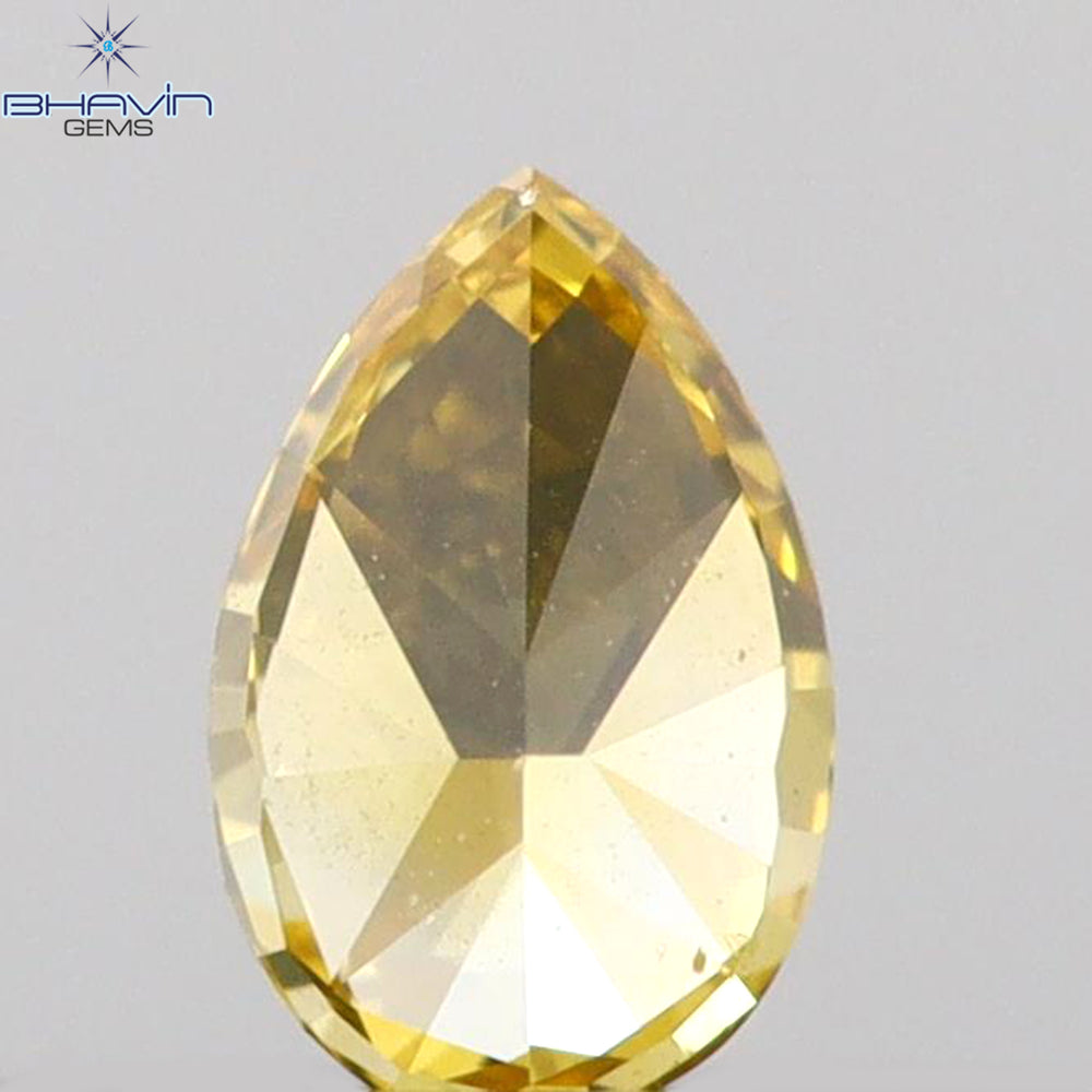 0.11 CT Pear Shape Natural Diamond Orange Color VS2 Clarity (3.82 MM)