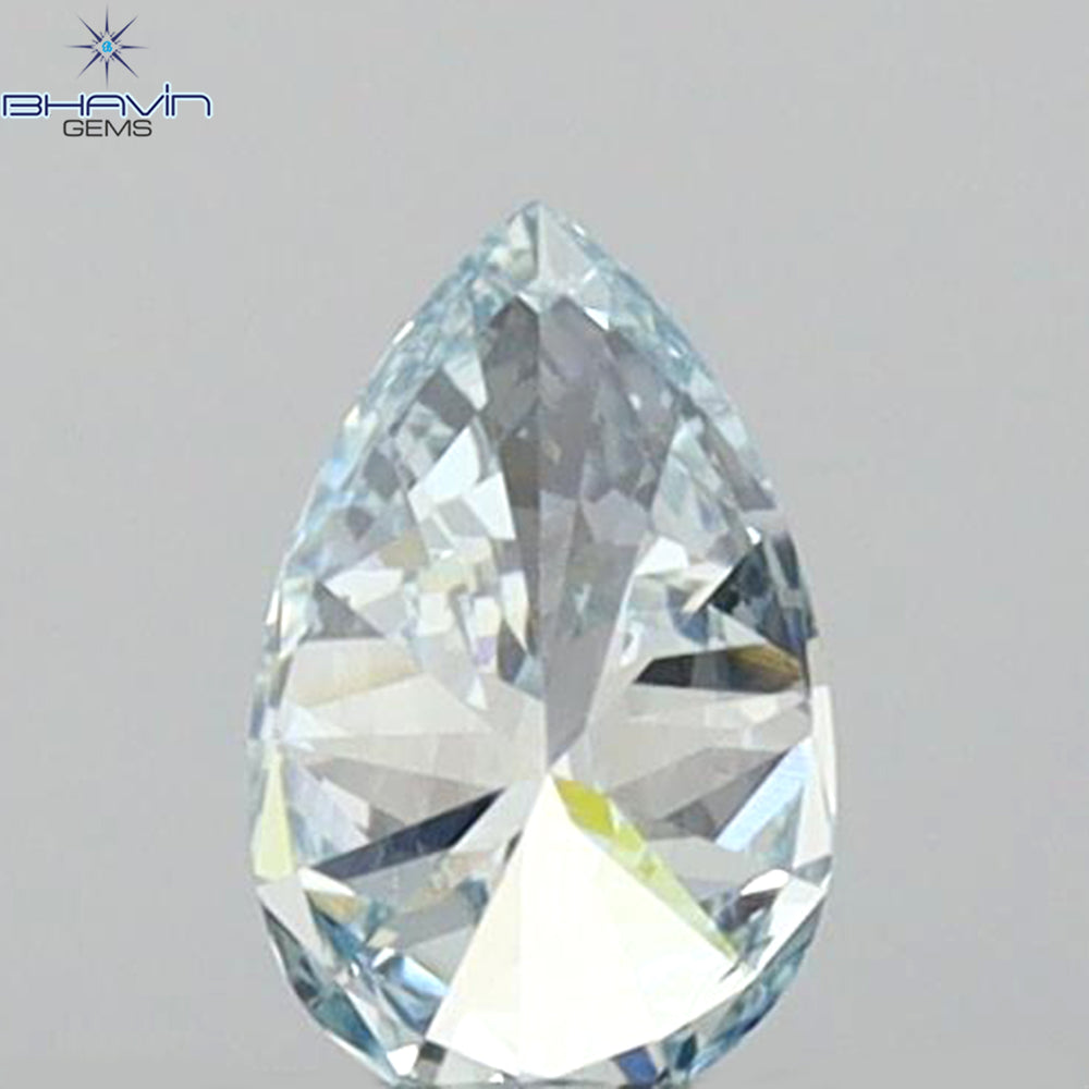 0.18 CT Pear Shape Natural Diamond Blue Color VS1 Clarity (4.70 MM)