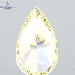 0.65 CT Pear Shape Natural Diamond Yellow Color SI1 Clarity (7.11 MM)