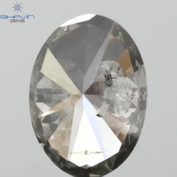 0.99 CT Oval Shape Natural Diamond Grey Color I2 Clarity (7.52 MM)