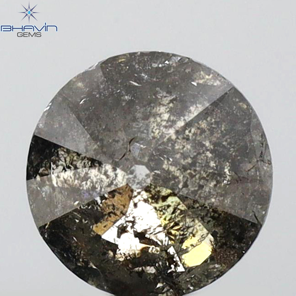 0.92 CT Round Shape Natural Diamond Salt And Papper Color I3 Clarity (6.27 MM)