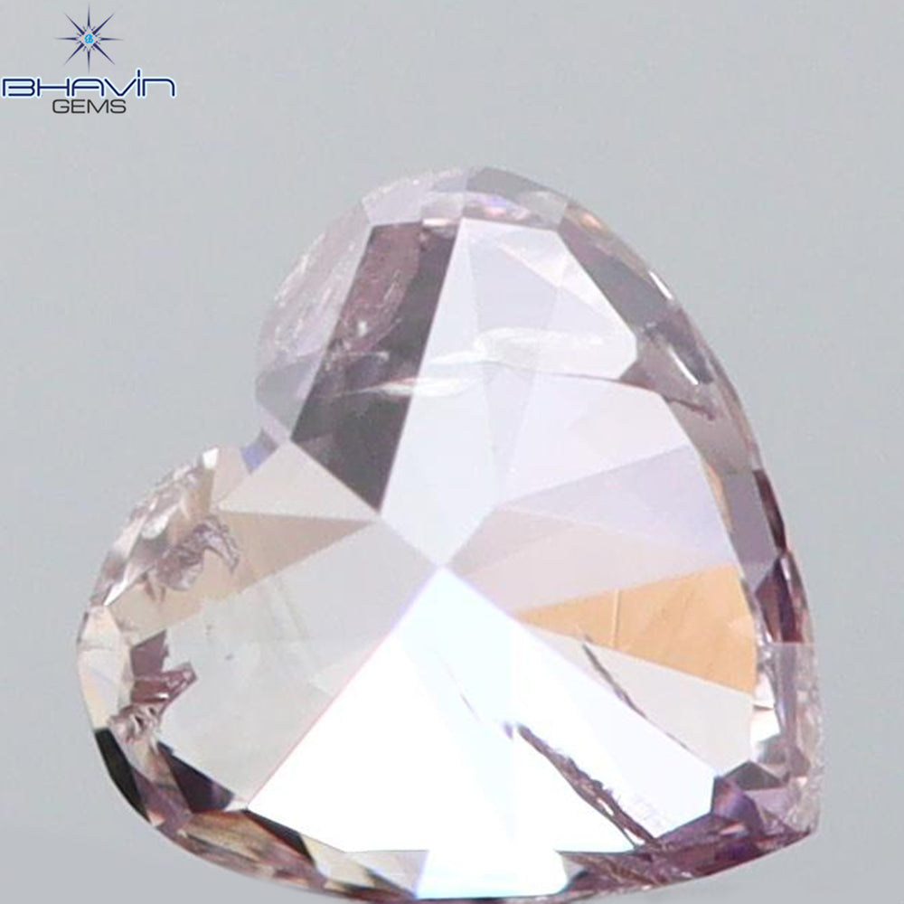 0.14 CT Heart Shape Natural Diamond Pink Color SI2 Clarity (3.41 MM)