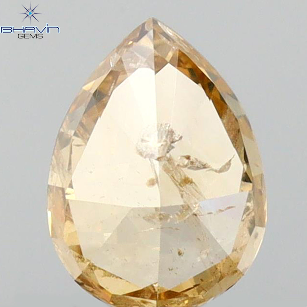 0.94 CT Pear Shape Natural Diamond Brown Color I2 Clarity (7.00 MM)