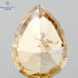 0.94 CT Pear Shape Natural Diamond Brown Color I2 Clarity (7.00 MM)
