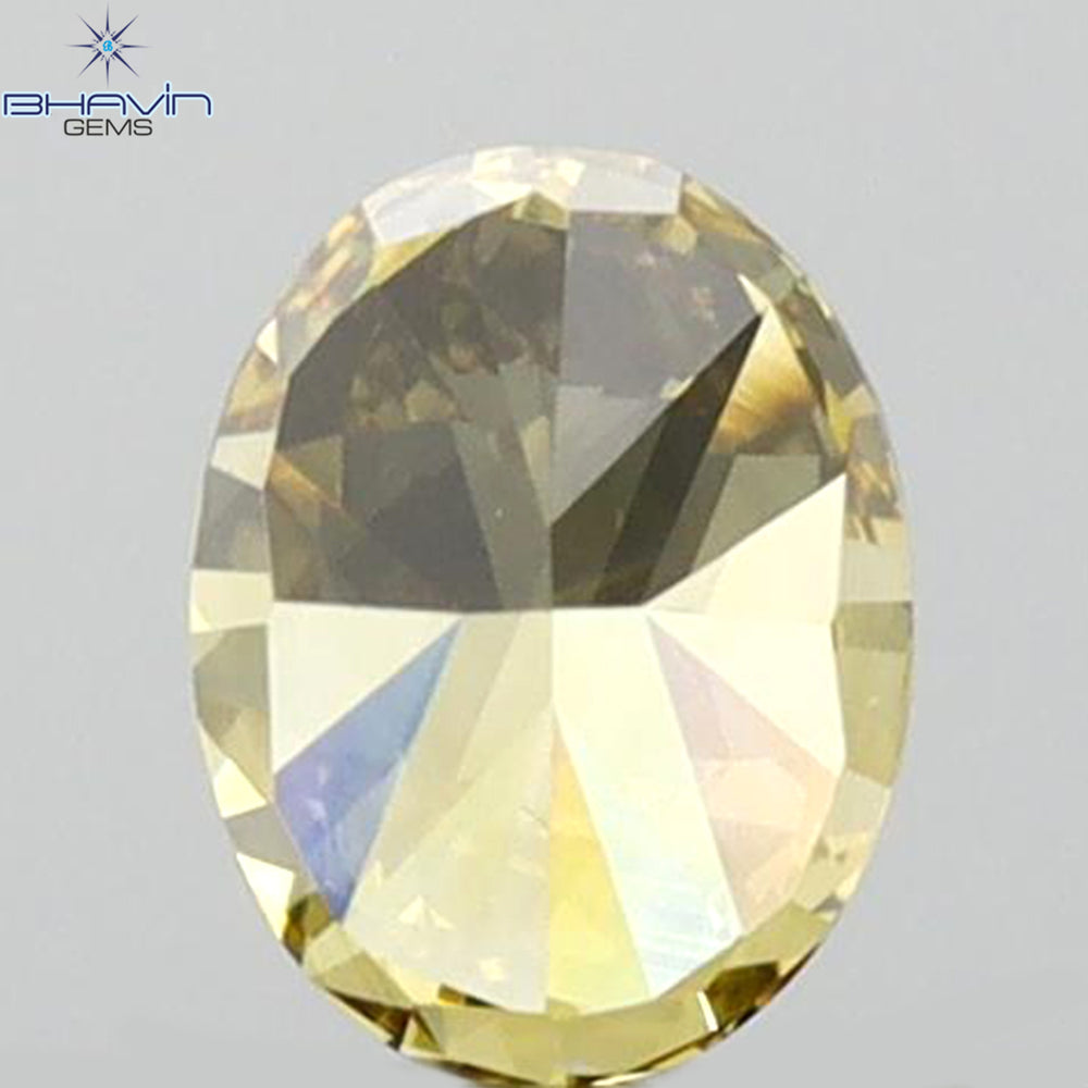 0.27 CT Oval Shape Natural Diamond Green (Chameleon) Color VS2 Clarity (4.42 MM)