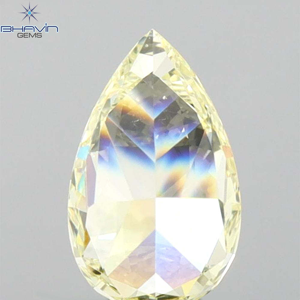 GIA Certified 1.03 CT Pear Natural Diamond Yellow Color SI1 Clarity (8.51 MM)