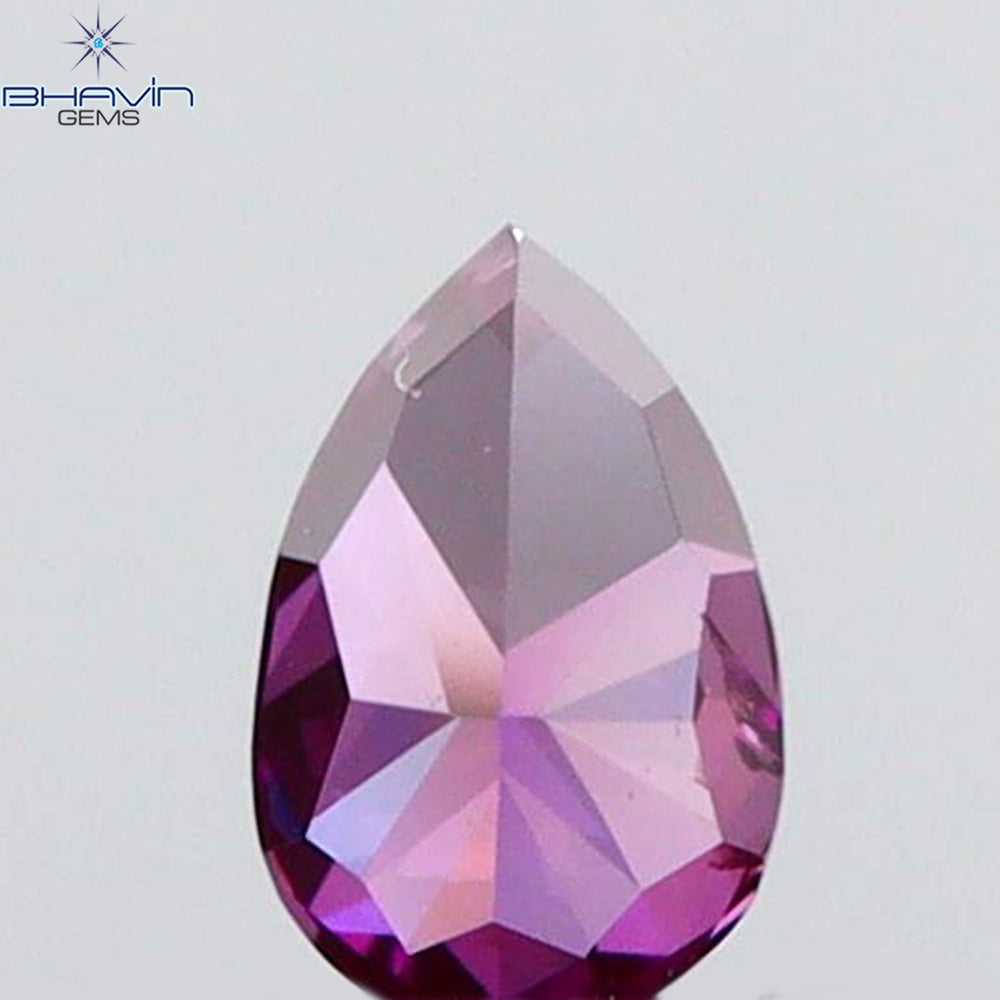 0.09 CT Pear Shape Natural Diamond Pink Color SI1 Clarity (3.52 MM)