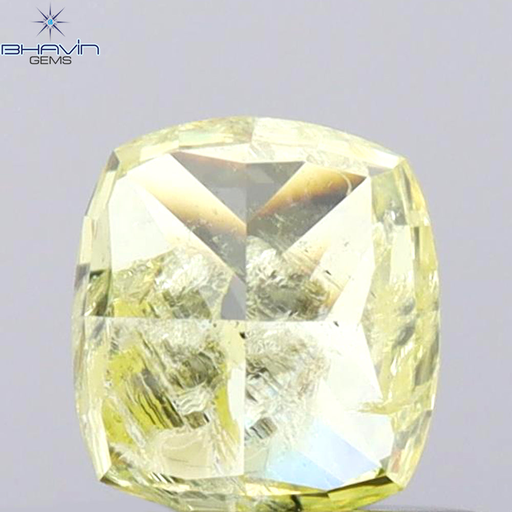 1.01 CT Cushion Shape Natural Diamond Yellow Color I1 Clarity (5.22 MM)