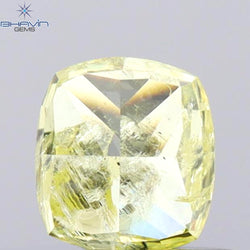 1.01 CT Cushion Shape Natural Diamond Yellow Color I1 Clarity (5.22 MM)