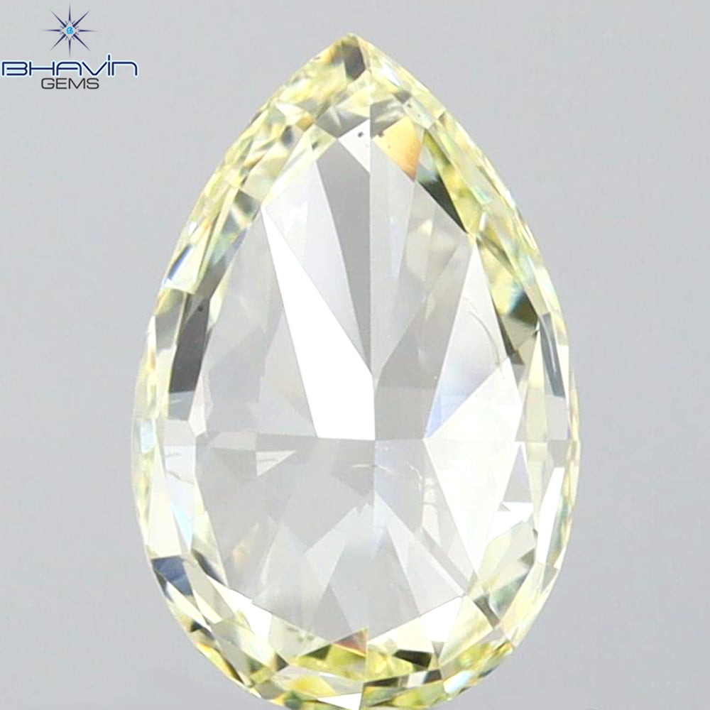 0.89 CT Pear Shape Natural Diamond Yellow Color VS2 Clarity (8.00 MM)