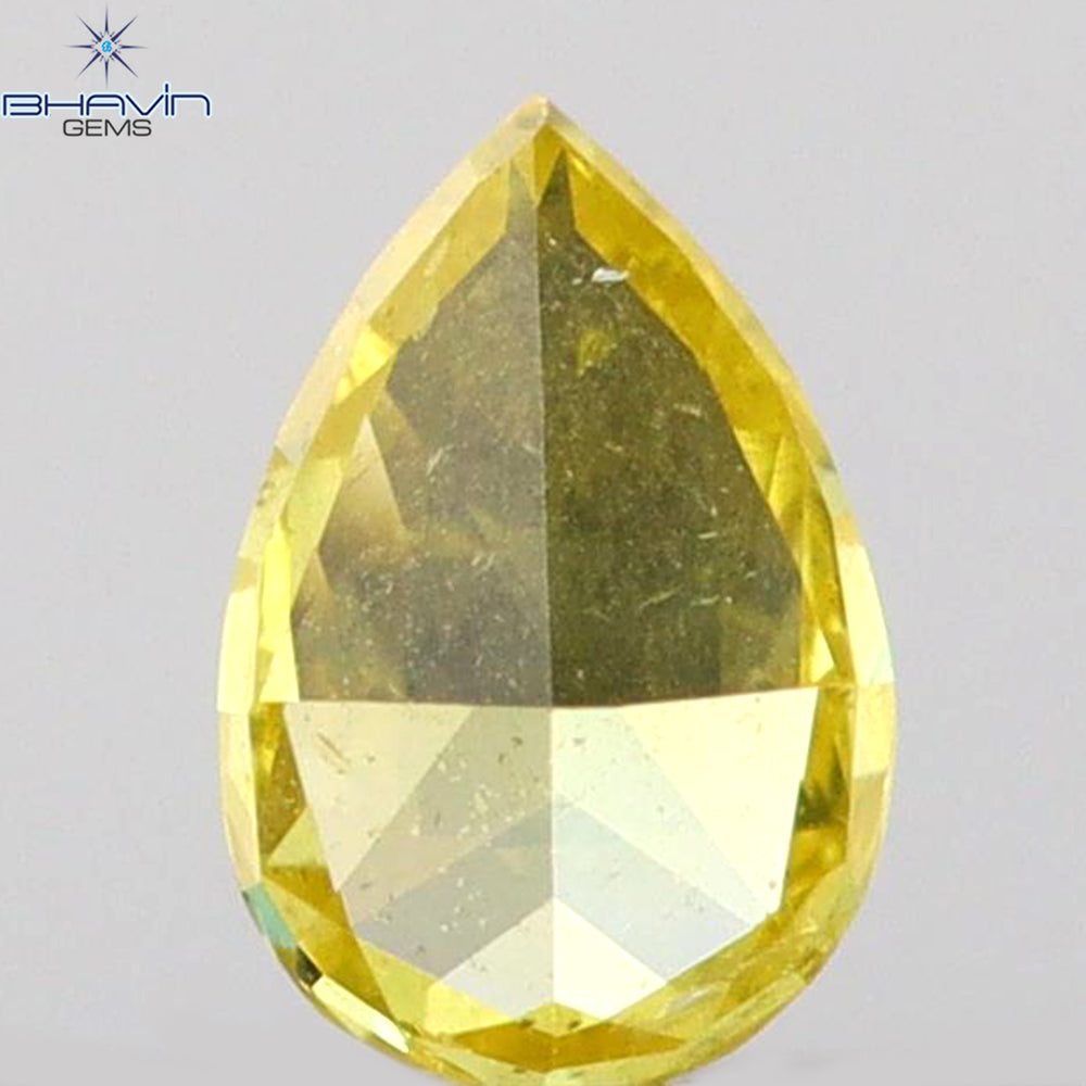 0.10 CT Pear Shape Natural Diamond Yellow Color VS2 Clarity (3.76 MM)