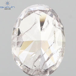 0.55 CT Oval Shape Natural Diamond Pink Color I2 Clarity (5.69 MM)
