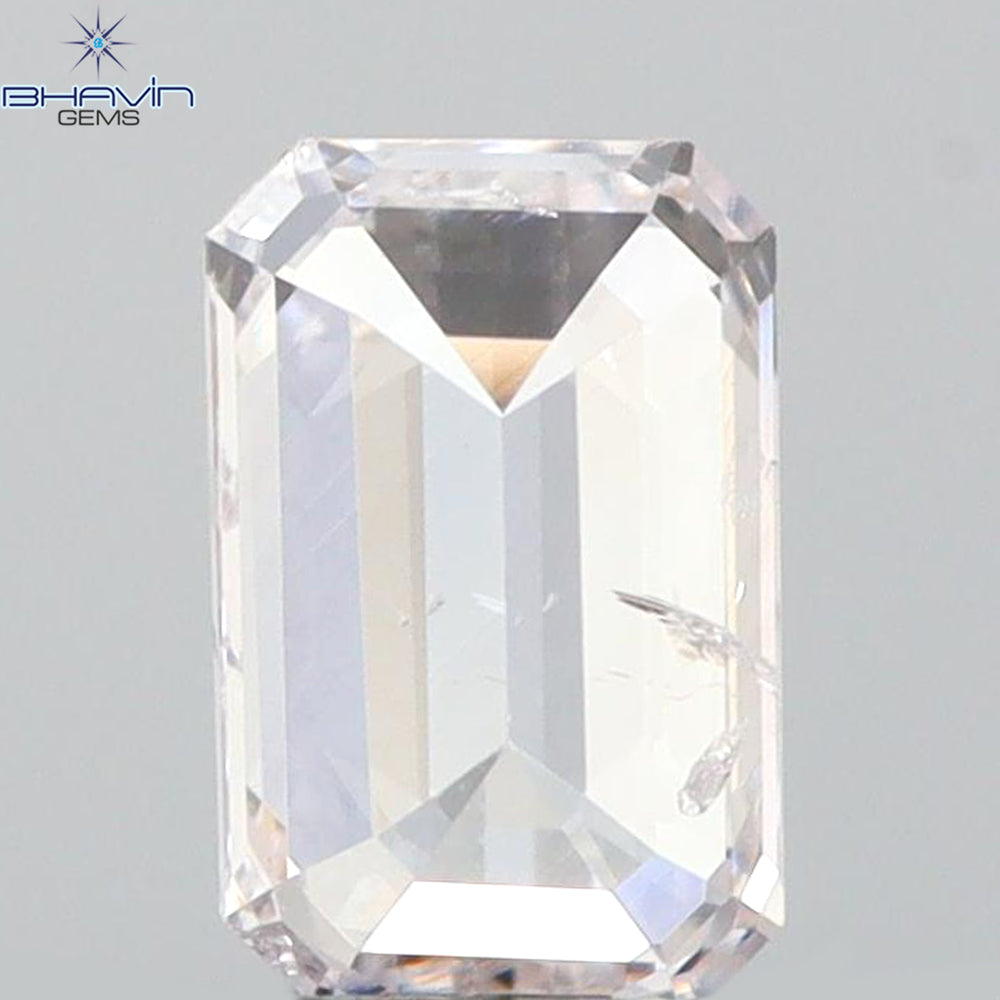 0.30 CT Emerald Shape Natural Diamond Pink Color SI2 Clarity (4.70 MM)