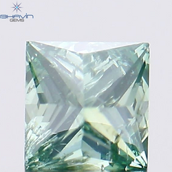 0.35 CT Princess Shape Natural Diamond Green Color SI2 Clarity (3.77 MM )