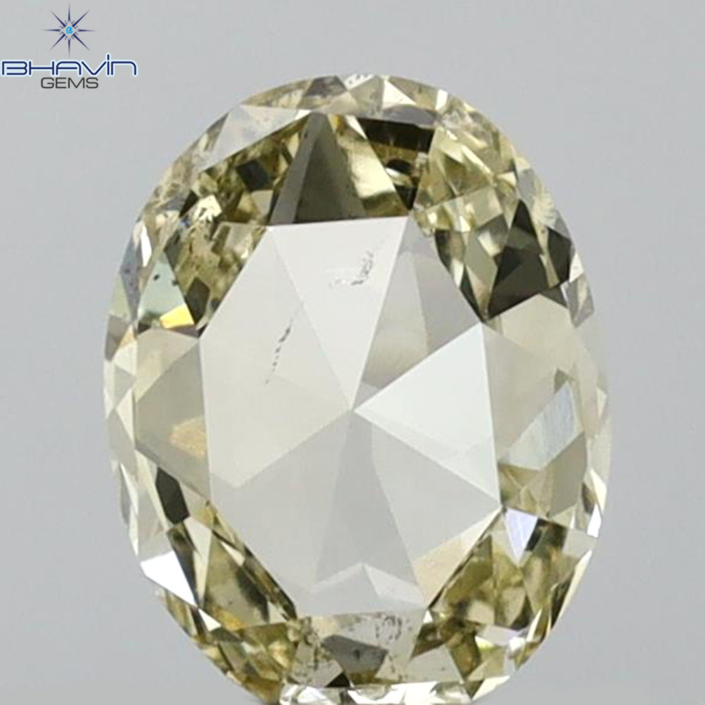 0.55 CT Oval Shape Natural Diamond Yellow Color SI1 Clarity (6.50 MM)