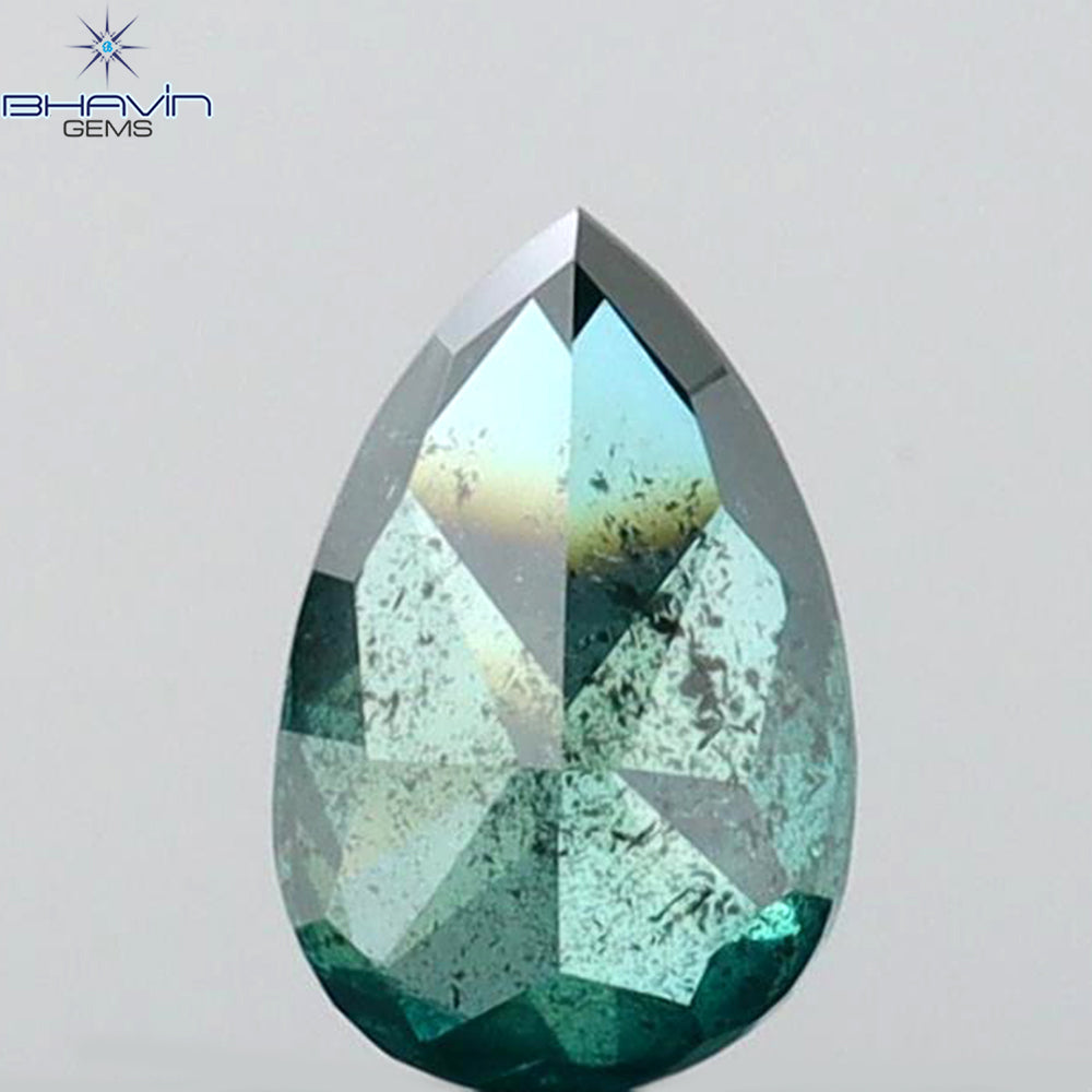 0.23 CT ペアシェイプ ナチュラル ダイヤモンド グリーン カラー I2 クラリティ (6.27 MM)