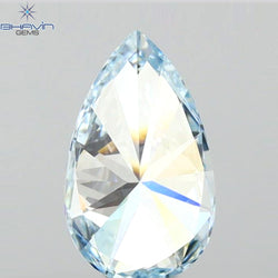 0.63 CT Pear Shape Natural Diamond Blue Color VS2 Clarity (7.44 MM)