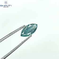 0.36 CT マーキス シェイプ ナチュラル ダイヤモンド グリーンがかったブルー カラー SI1 クラリティ (6.85 MM)