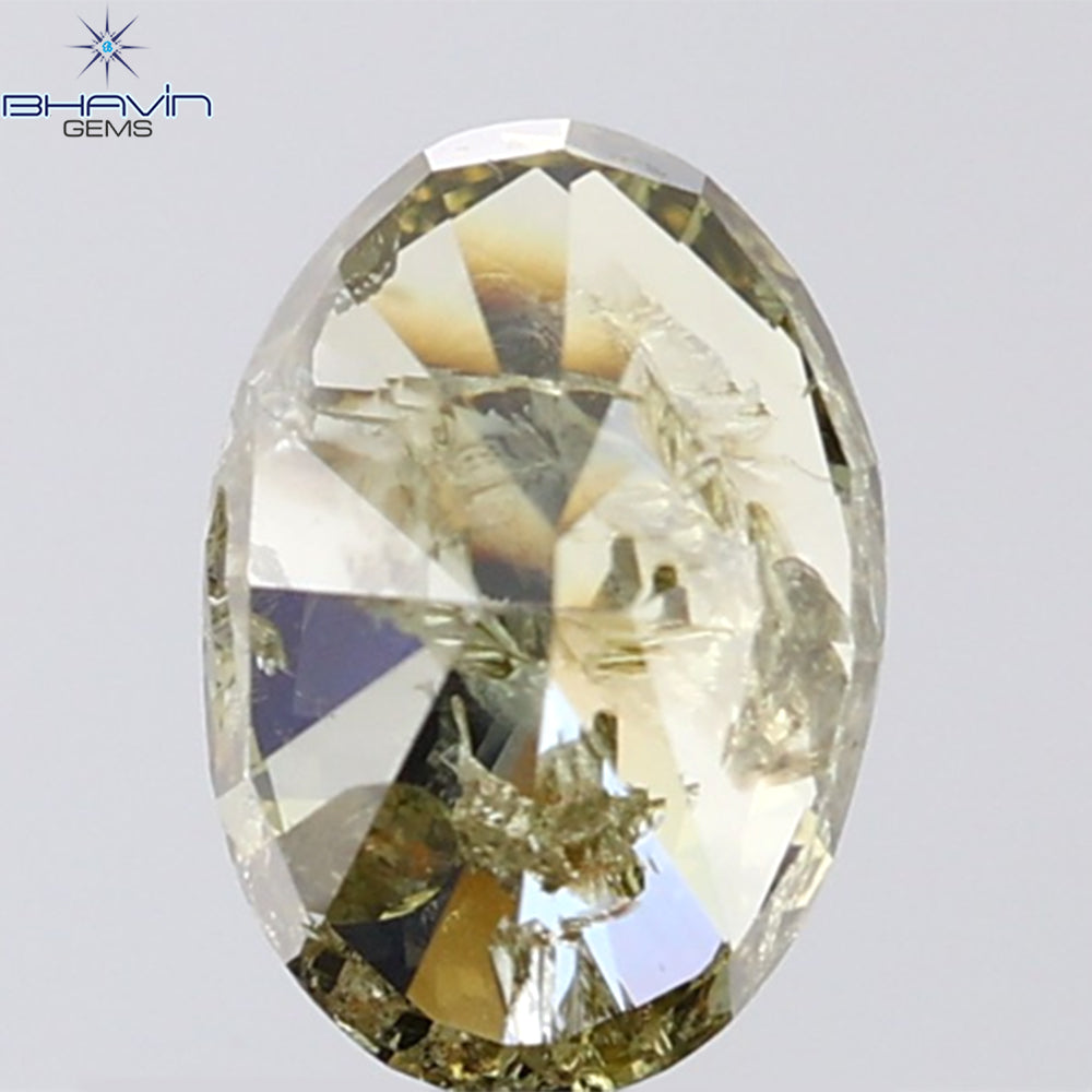 1.13 CT Oval Shape Natural Diamond Green (Chameleon) Color I3 Clarity (7.63 MM)