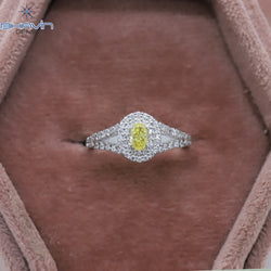 Oval Diamond Natural Diamond Ring Yellow Color Gold Ring Engagement Ring