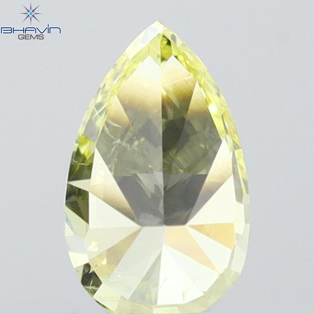 0.31 CT Pear Shape Natural Diamond Yellow Color VS2 Clarity (5.37 MM)